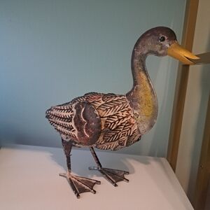 Decorative Metal Bird Sculpture - Multicolor